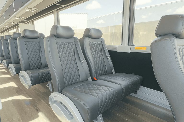 interior of Chesapeake Shuttle Bus Rentals charter bus